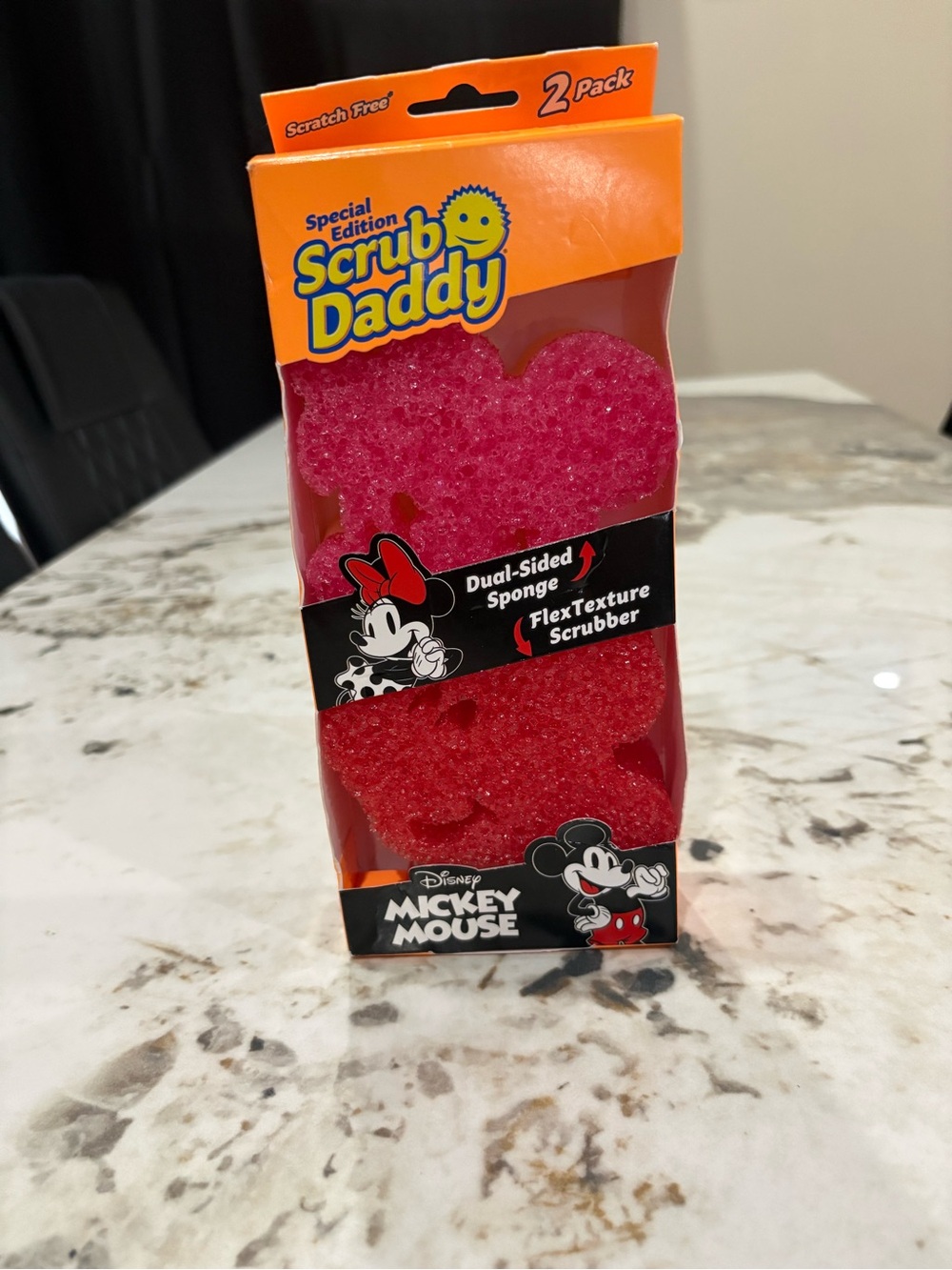 Disney Mickey Mouse Dual-Sided Pink Sponge - 2 Pack